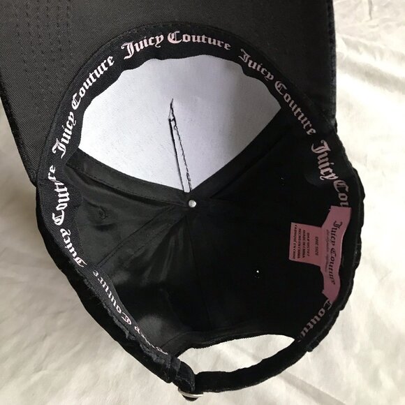 Juicy Couture Black/Rhinestones Cap Hat- One Size - Picture 6 of 7